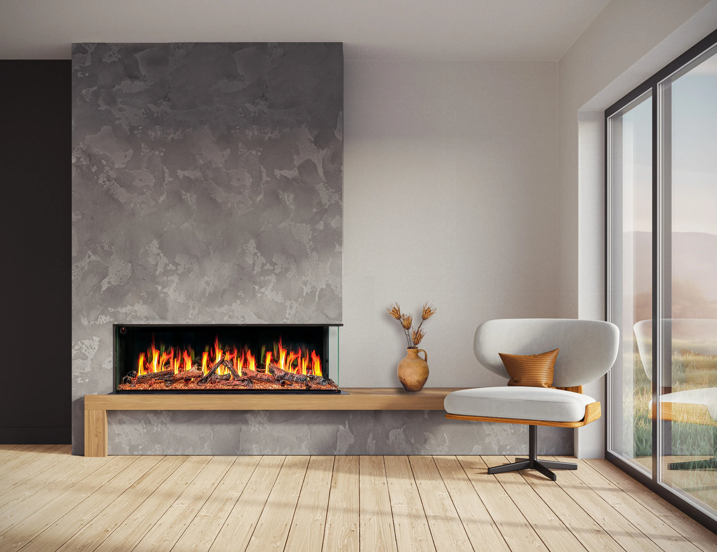 Ignara 3-Sided 50 Inch Linear Electric Fireplace - BL-19500