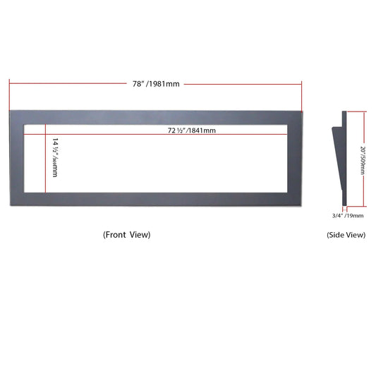 Zopaflame 78-in Electric Fireplace Silver Grey Trim Kit dimensions