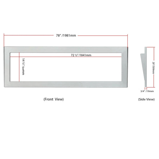 Zopaflame 78-in Electric Fireplace Ivory White Trim Kit Dimensions