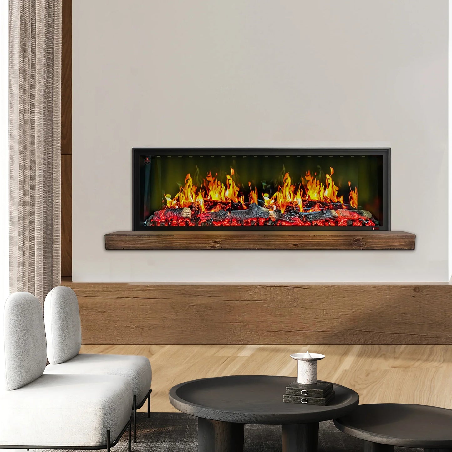 Linear Electric Fireplace - with Built-in Fish Tank - BF-19555