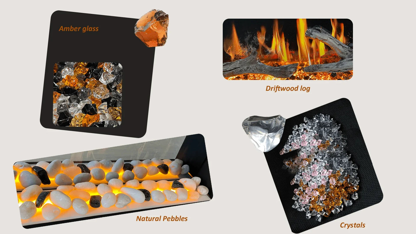 ZopaFlame™ 30" Smart Electric Fireplace Insert Black - BCSZP3030 - ZopaFlame Fireplaces