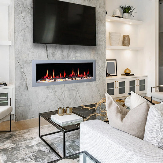 ZopaFlame™ 58" Linear Wall-mount Electric Fireplace - SP19588V - ZopaFlame Fireplaces