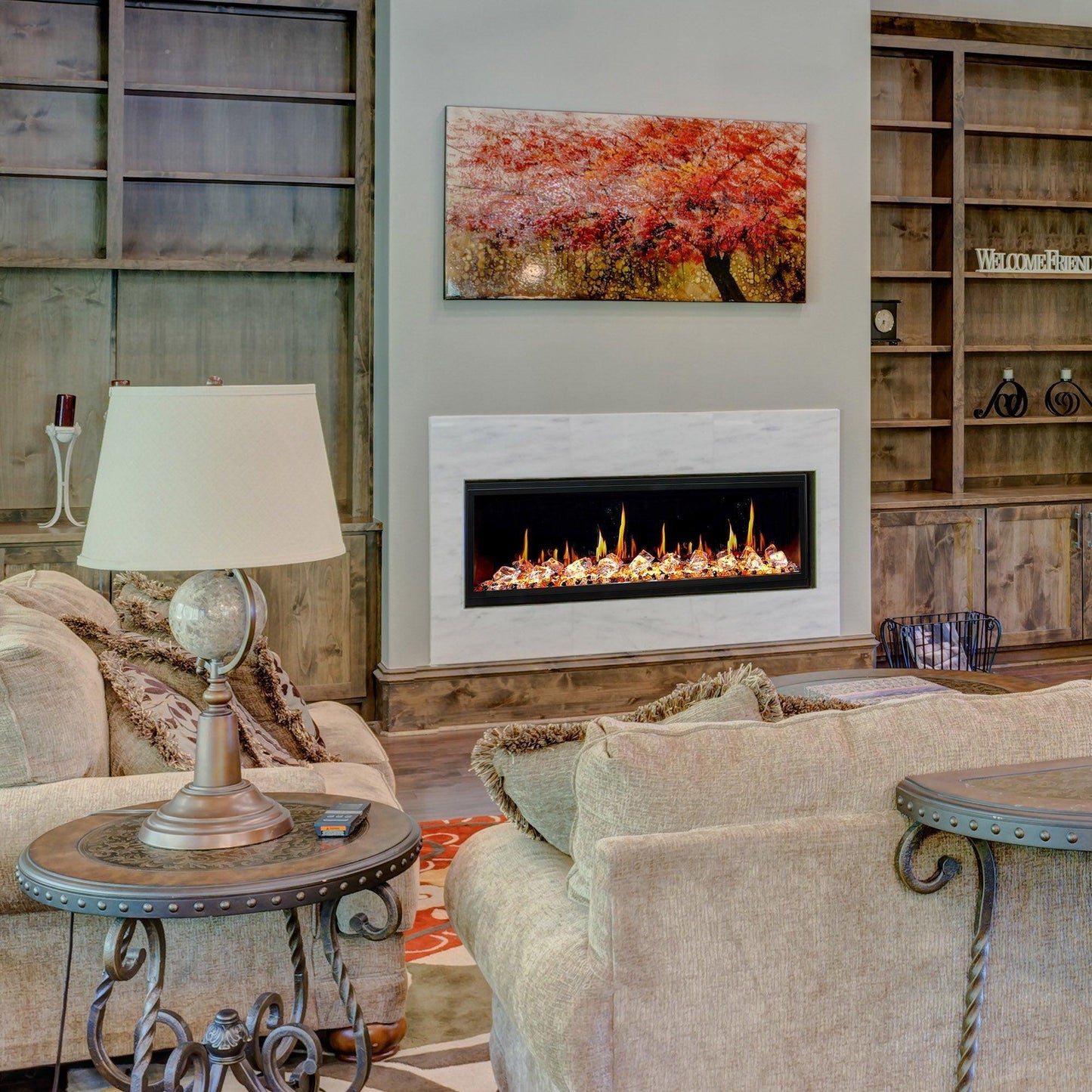 ZopaFlame™ 66" Linear Built-in Electric Fireplace - BC19655V - ZopaFlame Fireplaces