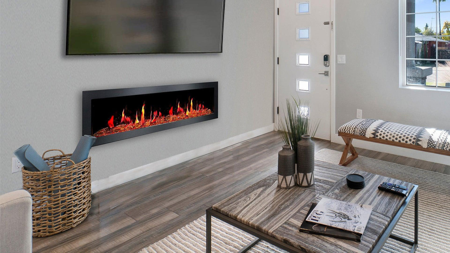 ZopaFlame™ 67" Linear Wall-mount Electric Fireplace - BG17688X - ZopaFlame Fireplaces