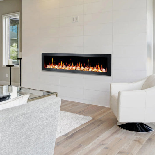 ZopaFlame™ 68" Linear Wall-mount Electric Fireplace - BC19688V - ZopaFlame Fireplaces
