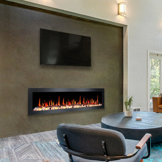 ZopaFlame™ 68" Linear Wall-mount Electric Fireplace - BP19688V - ZopaFlame Fireplaces
