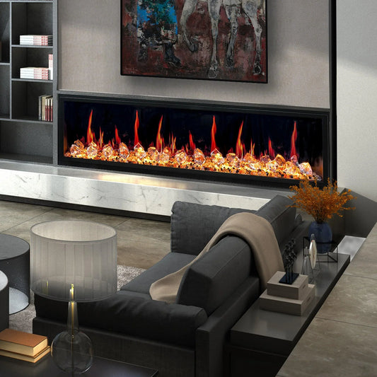 ZopaFlame™ 76" Linear Built-in Electric Fireplace - BC19755V - ZopaFlame Fireplaces