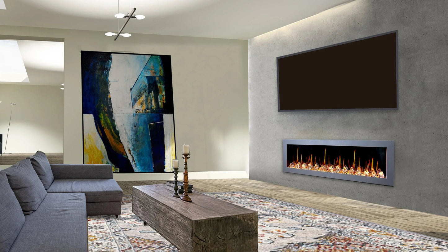 ZopaFlame™ 78" Linear Wall-mount Electric Fireplace - SC19788V - ZopaFlame Fireplaces