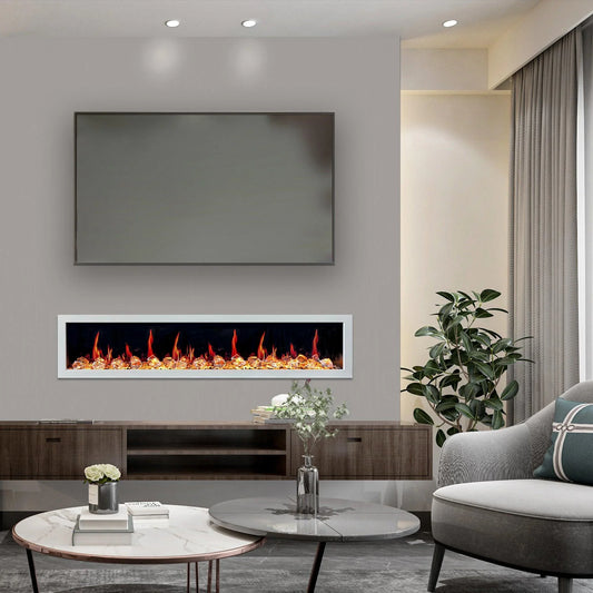 ZopaFlame™ 78" Linear Wall-mount Electric Fireplace - WC19788V - ZopaFlame Fireplaces