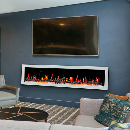 ZopaFlame™ 78" Linear Wall-mount Electric Fireplace - WP19788V - ZopaFlame Fireplaces