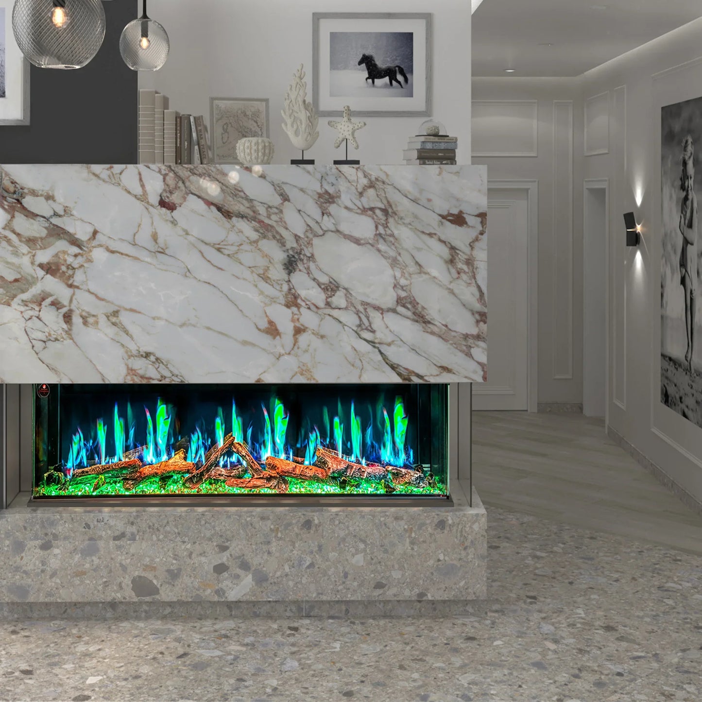 Ignara 3-Sided 50 Inch Linear Electric Fireplace - BL-19500