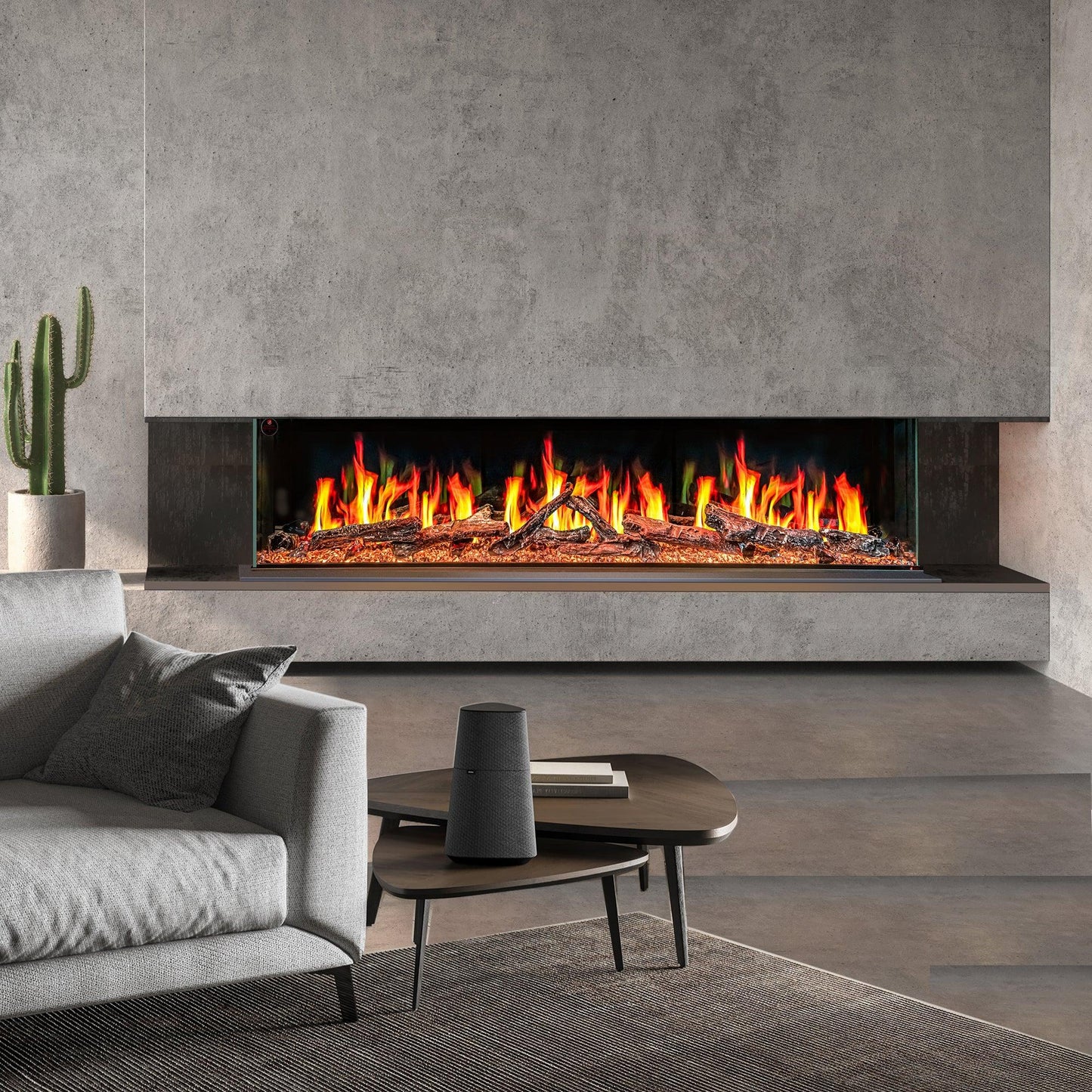 Ignara Three Sided 72Inch Linear Smart Electric Fireplace - BL-19720