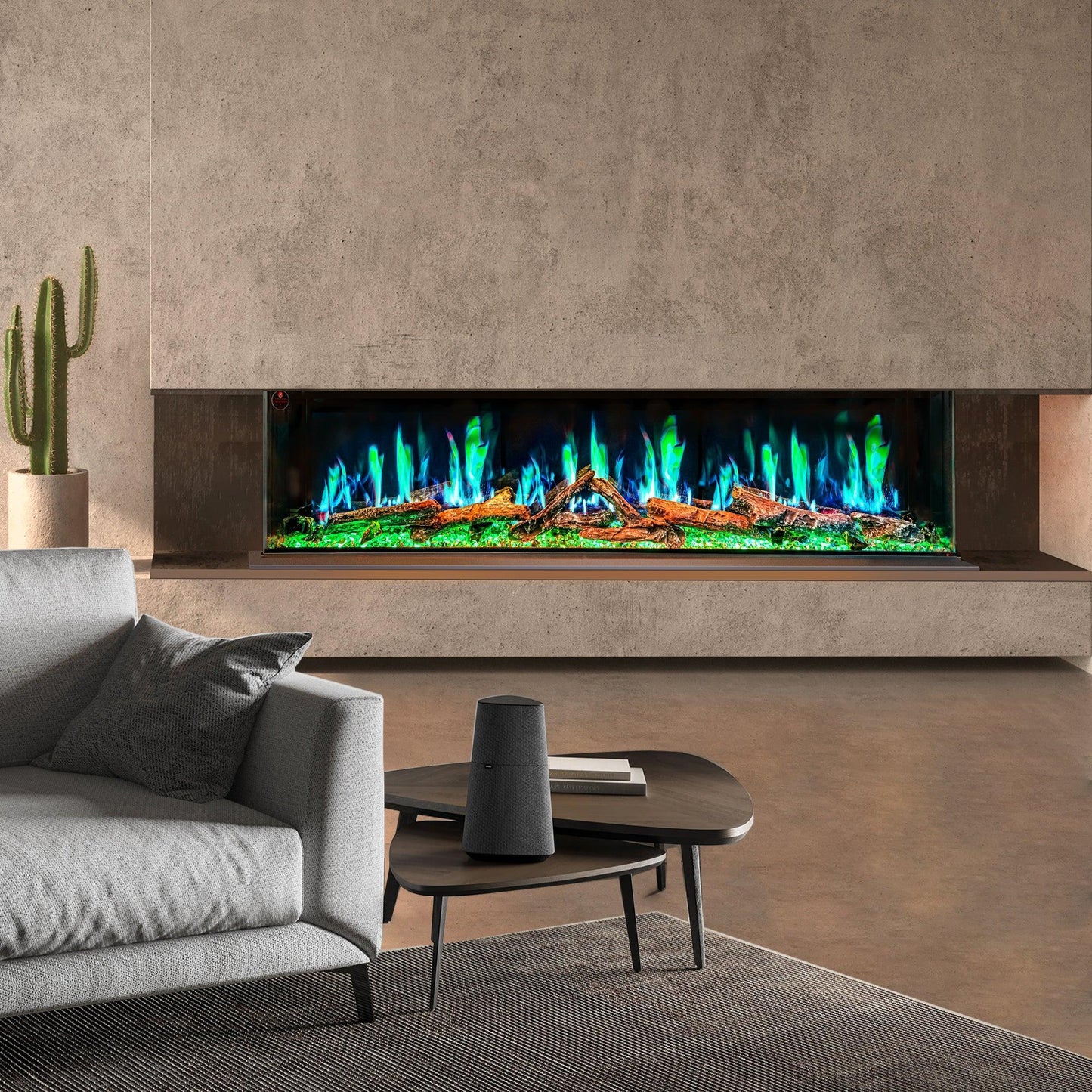 Ignara Three Sided 72Inch Linear Smart Electric Fireplace - BL-19720