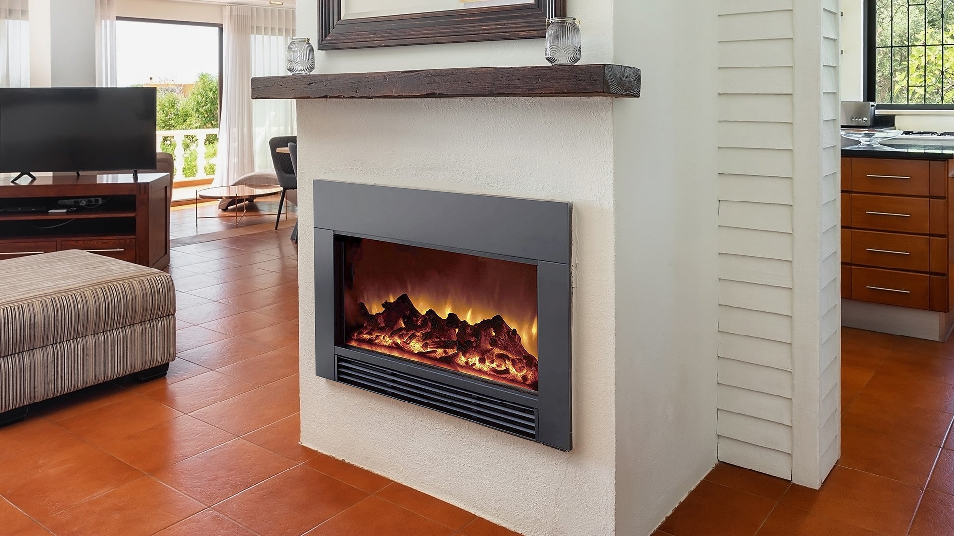 Chimenea Eléctrica Insertable Empotrable 38 Pulgadas Negra -   – ZopaFlame Fireplaces