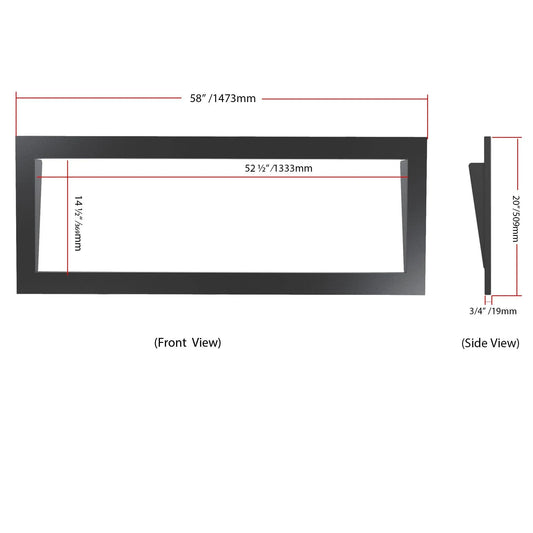 Zopaflame 58-in Electric Fireplace Black Trim Kit dimensions