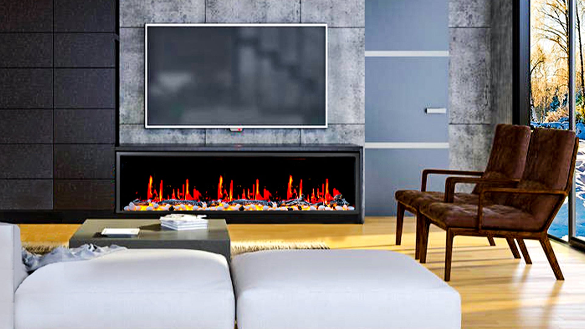 Easy install linear fireplace