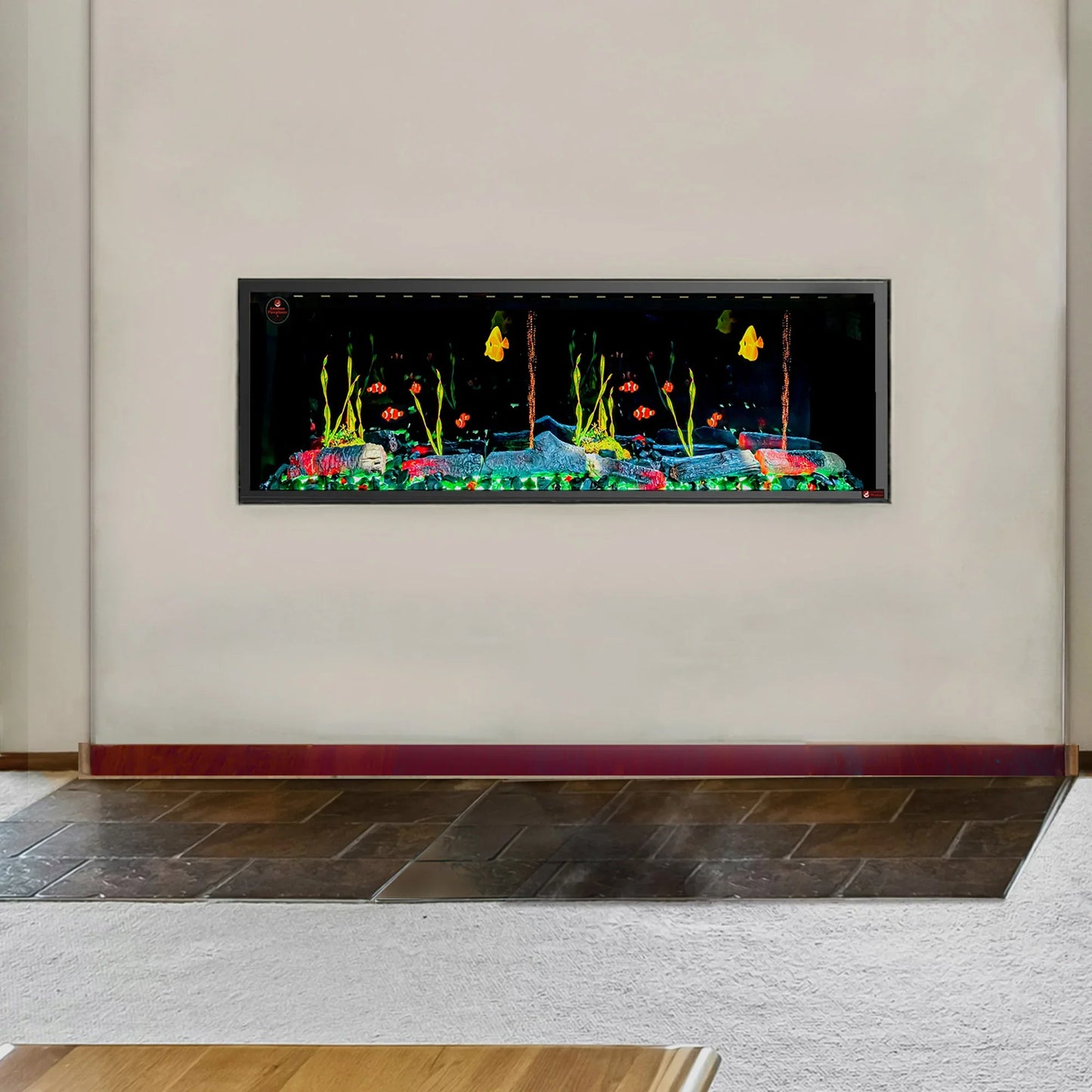Linear Electric Fireplace - with Built-in Fish Tank - BF-19588
