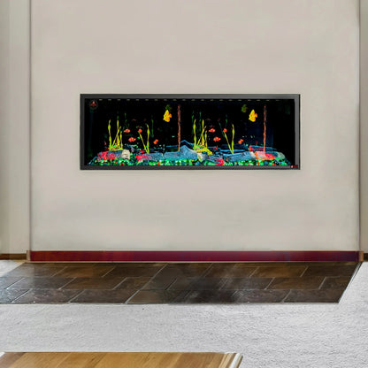 Linear Electric Fireplace - with Built-in Fish Tank - BF-19555