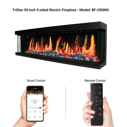 Ignara 3-Sided 50 Inch Linear Electric Fireplace - BL-19500