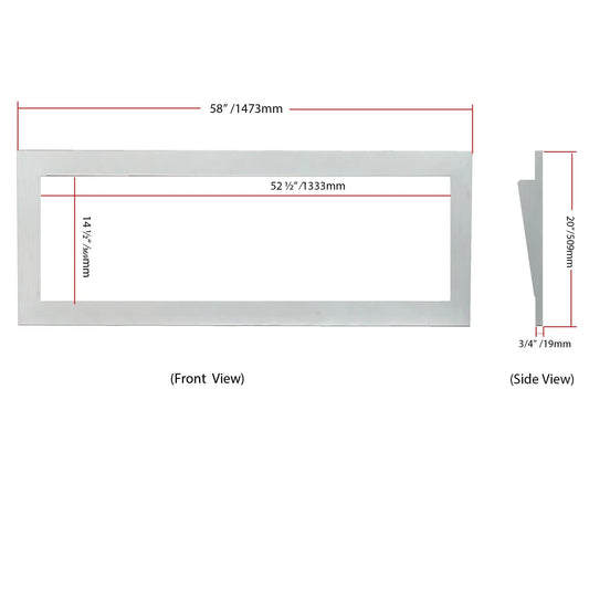 Zopaflame 58-in Electric Fireplace Ivory White Trim Kit Dimensions