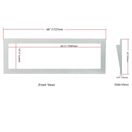 Zopaflame 68-in Electric Fireplace Ivory White Trim Kit Dimensions