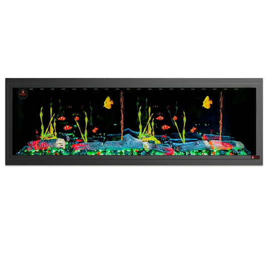 Linear Electric Fireplace - with Built-in Fish Tank - BF-19555