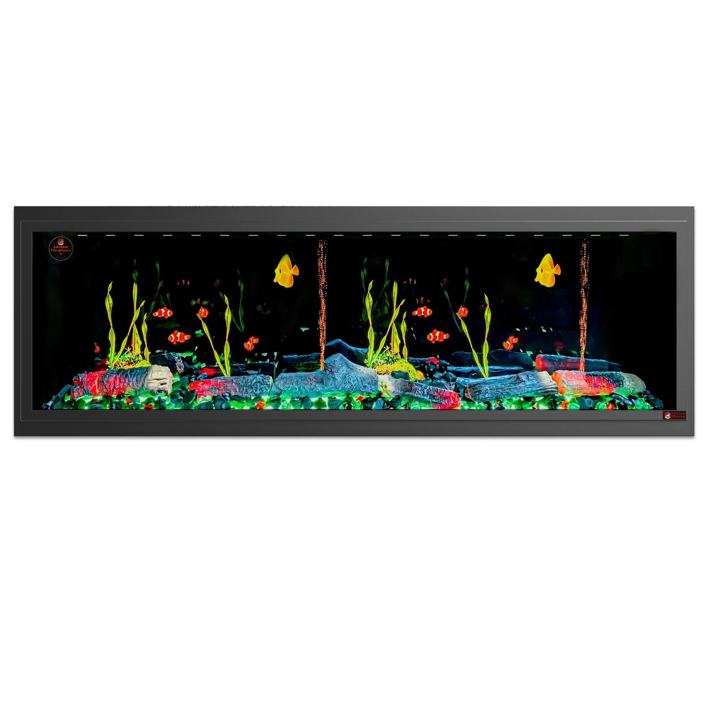 Linear Electric Fireplace - with Built-in Fish Tank - BF-19555