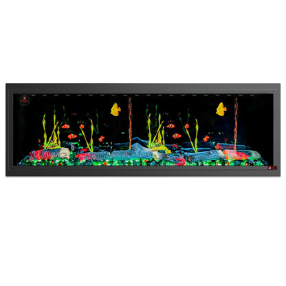 Linear Electric Fireplace - with Built-in Fish Tank - BF-19555